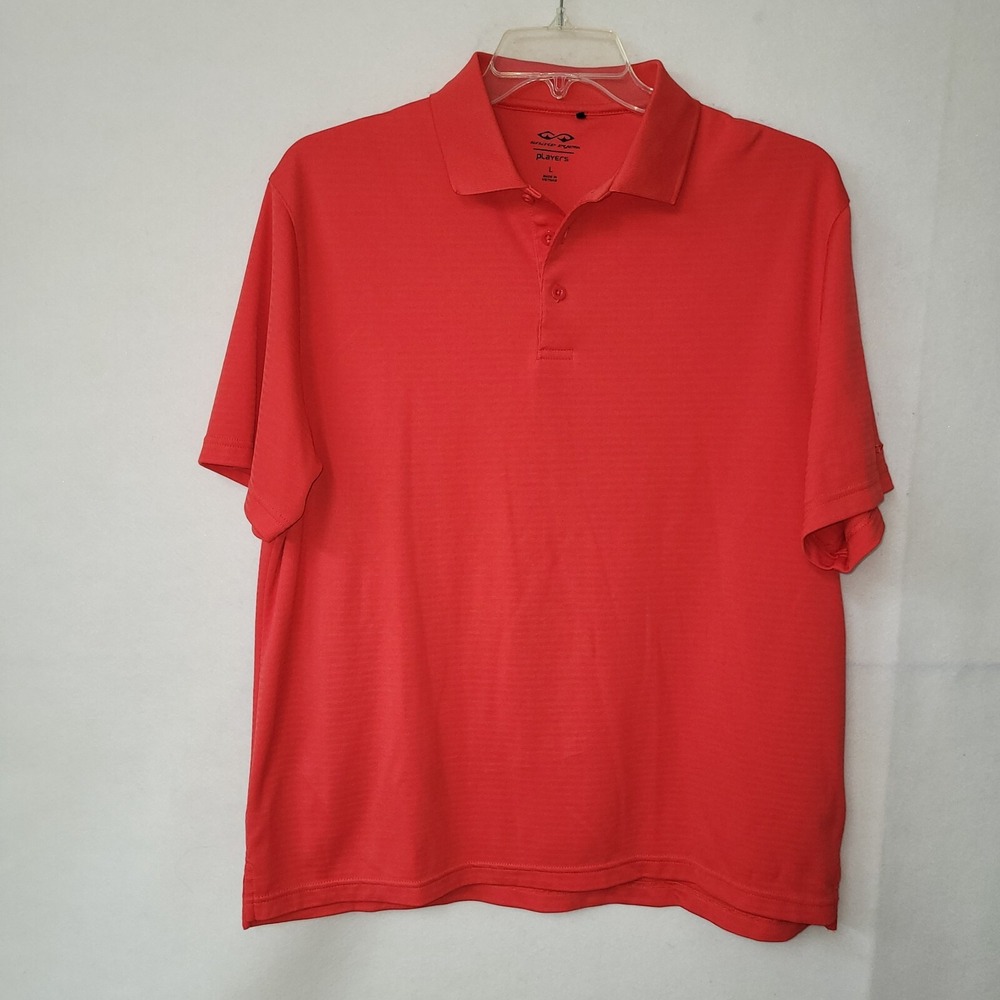Snake Eyes Players Red Textured Golf Polo Shirt Men's Size‎ L Short Sleeve